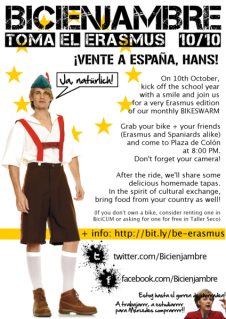 Cartel del Bicienjambre 10-10, ¡Toma el Erasmus!